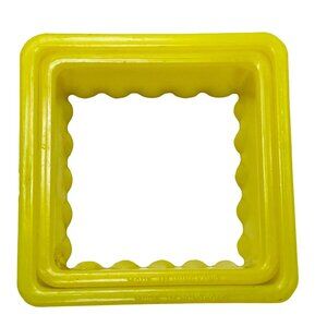 Square Stackable Yellow Biscuit Cookie Cutters Set Of 2 Made Hong Kong Vintage